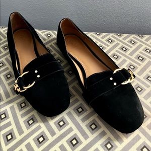 Tory Burch black suede loafers - very good condition!